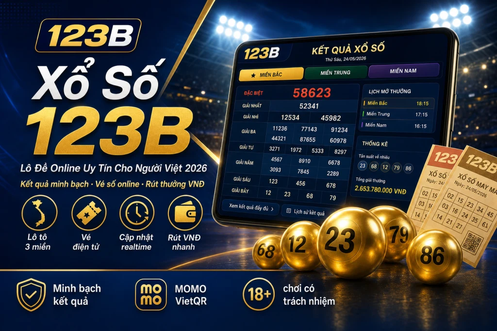 Banner Xổ Số 123B – xổ số online uy tín tại nhà cái 123B 2026